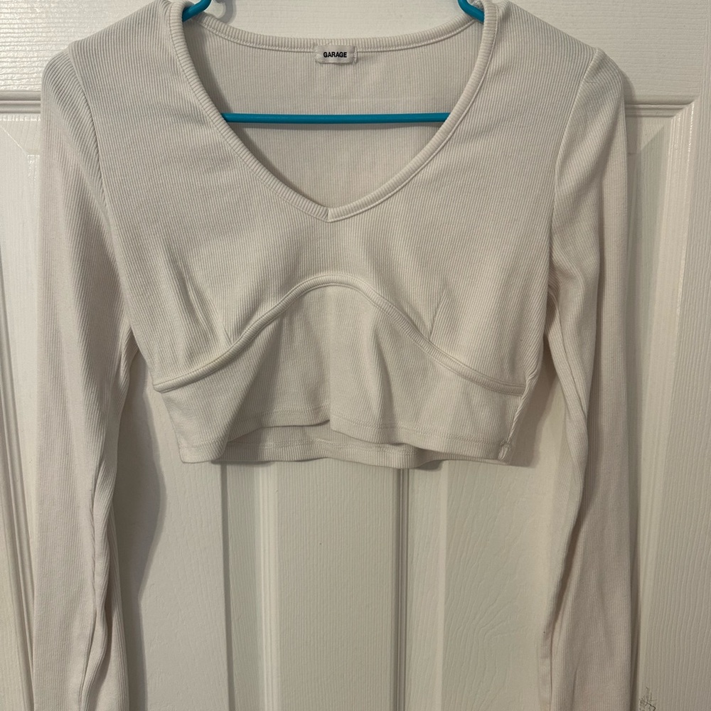 Garage white Bustier Bodysuit Crop Top